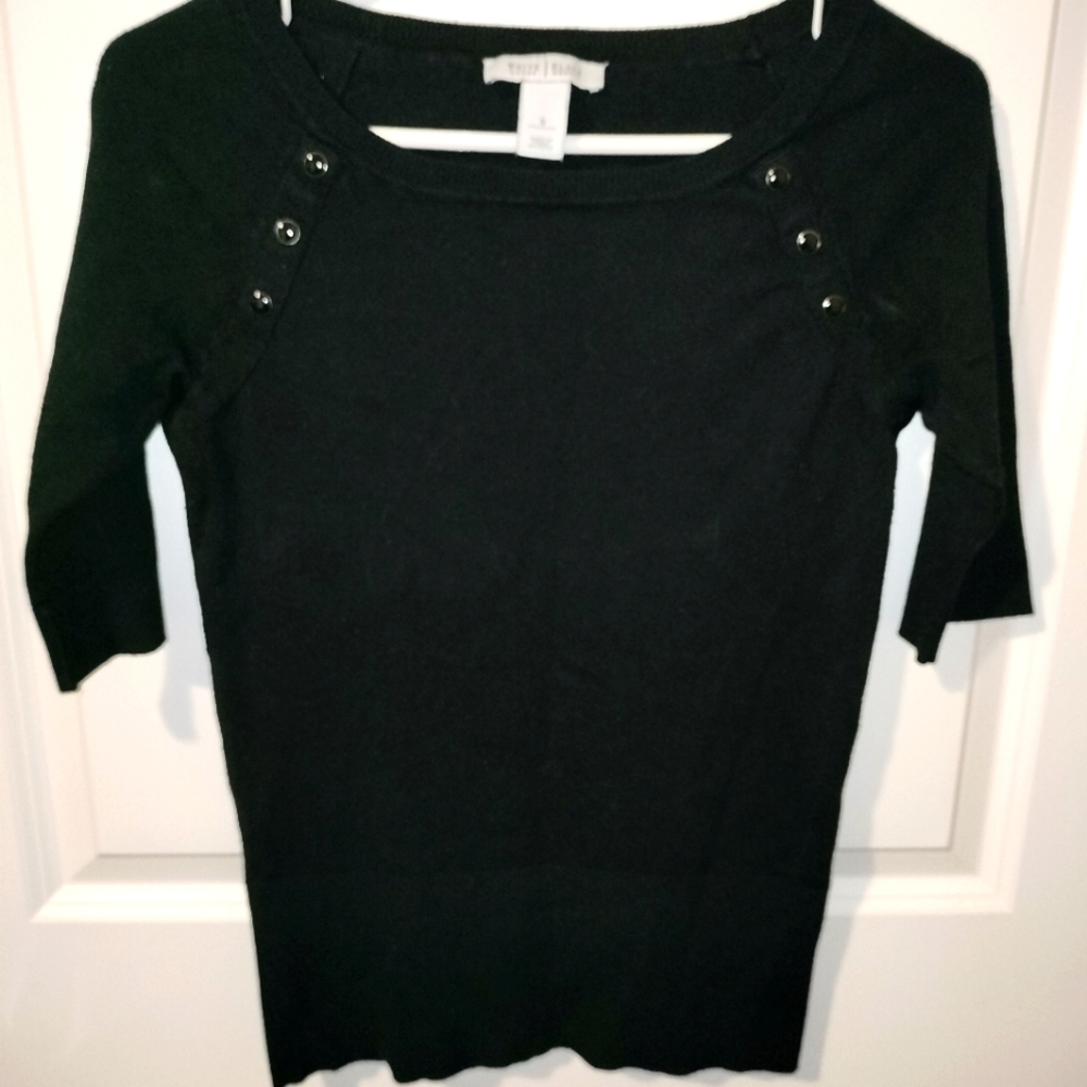 White House Black Market Women's Black Sweater Sz Small